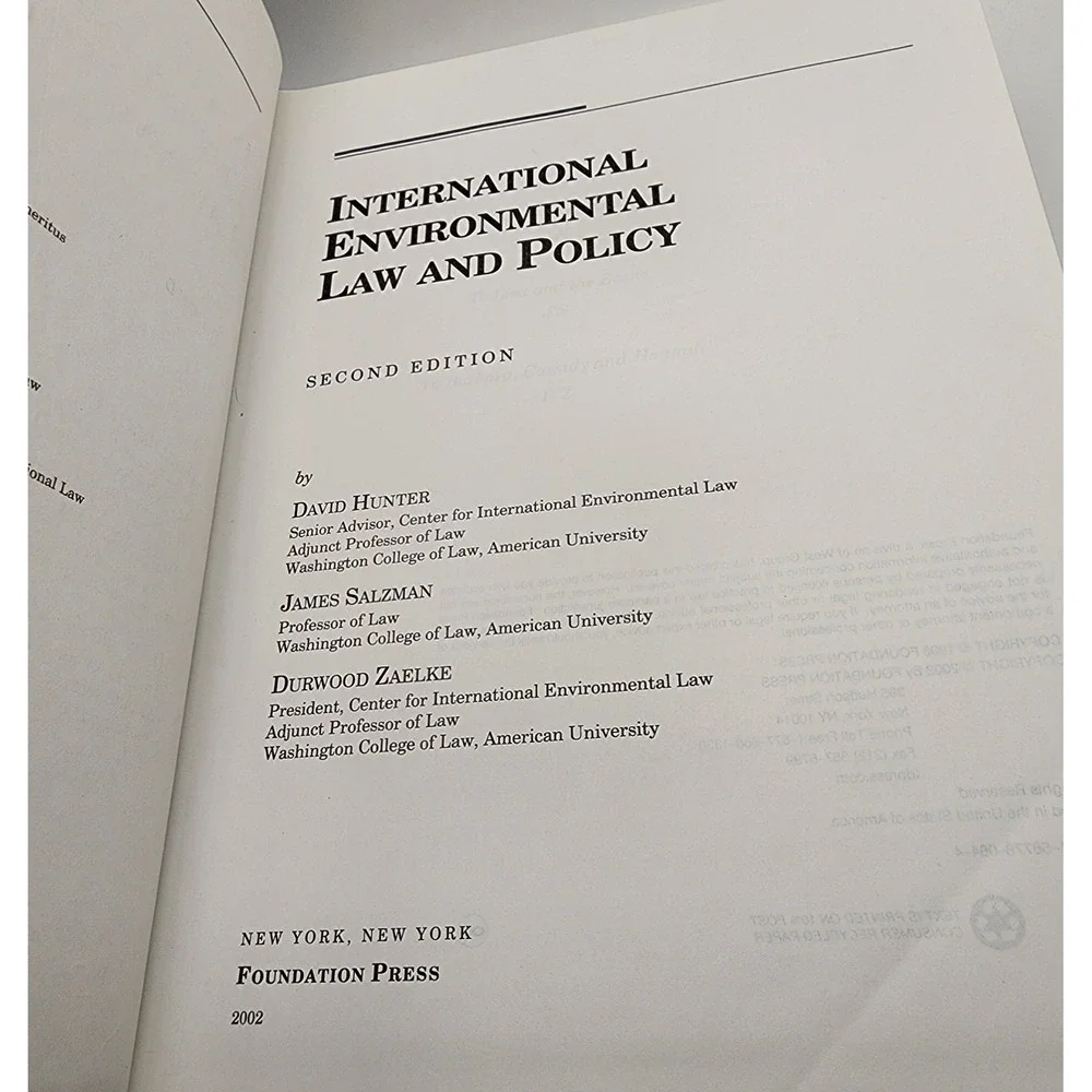 International‎ Environmental Law and Policy 2nd Edition Hunter Salzman Zalelke